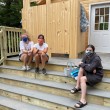 Subsenior Campers and Staff  enjoying their new Dewdrop - near the outdoor showers!